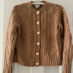 J. Crew Light Brown Cardigan Gold Buttons